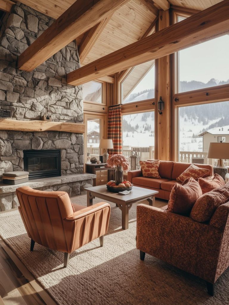 Intérieur d'un appartement en montagne disponible à la location saisonnière et préparé par les services de conciergerie de Collection des Cimes à Val Thorens, en Savoie